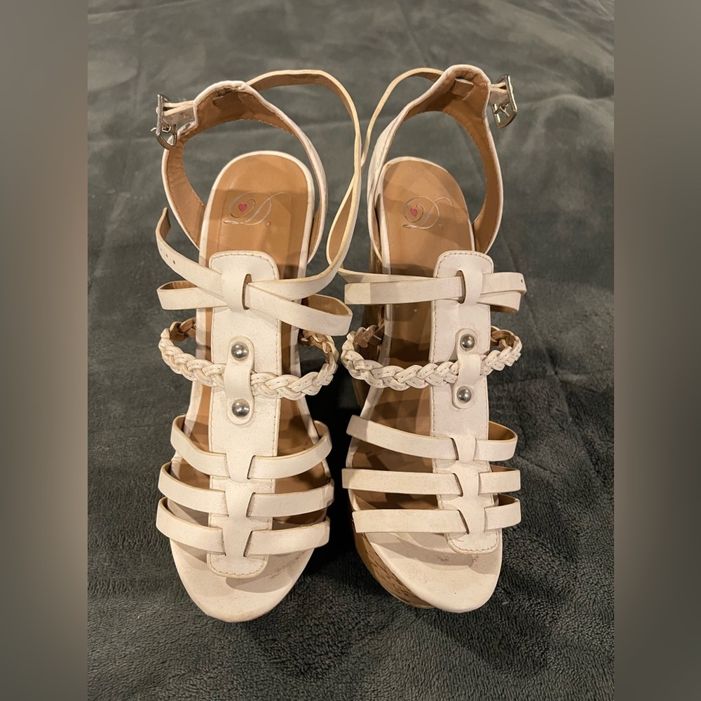 White strap wedges